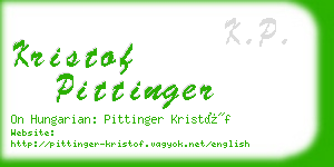 kristof pittinger business card